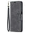 PU Leather Wallet Stylish Smartphone Case for Samsung Galaxy A12 - Black - 3