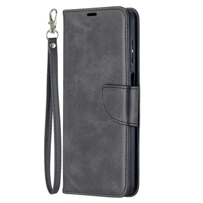 PU Leather Wallet Stylish Smartphone Case for Samsung Galaxy A12 - Black - 3