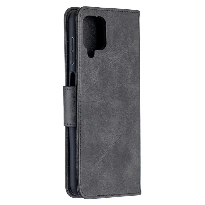 PU Leather Wallet Stylish Smartphone Case for Samsung Galaxy A12 - Black - 4