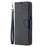 Litchi Skin Wallet Pure Color Phone Case for Samsung Galaxy A12 - Black - 3