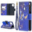 BF03 Pattern Printing Zipper Wallet Leather Phone Cover for Samsung Galaxy A12 - Gold Butterfly - 1