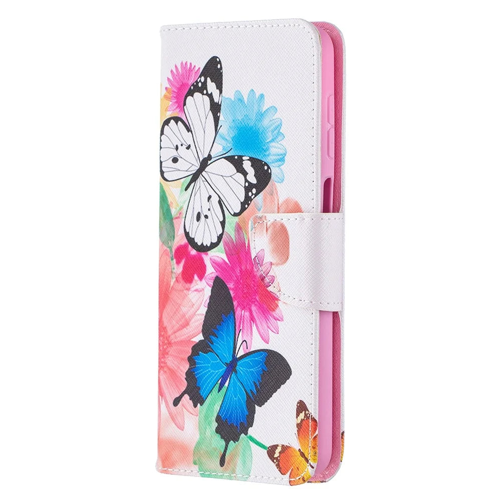 Pattern Printing Magnetic Leather Stand Case for Samsung Galaxy A12 - Two Butterflies - 3