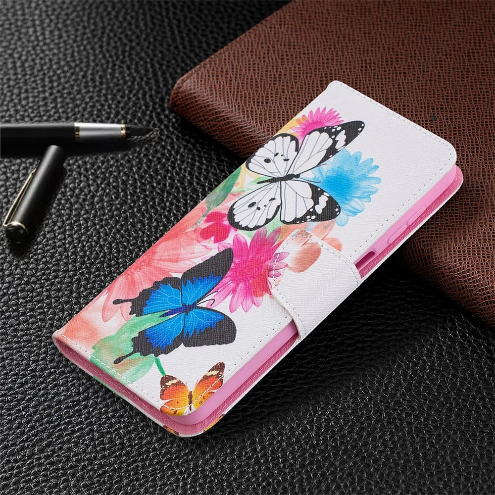 Pattern Printing Magnetic Leather Stand Case for Samsung Galaxy A12 - Two Butterflies - 7