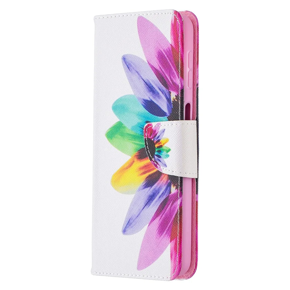 Pattern Printing Magnetic Leather Stand Wallet Stylish Case for Galaxy A32 5G / M32 5G - Sunflower - 6