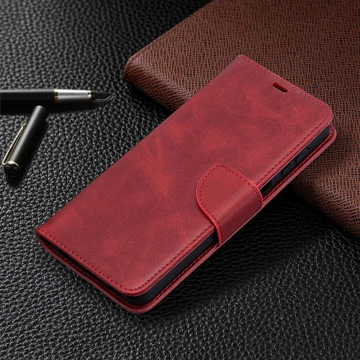 PU Leather Wallet Stylish Smartphone Case for Galaxy A32 5G / M32 5G - Red - 4