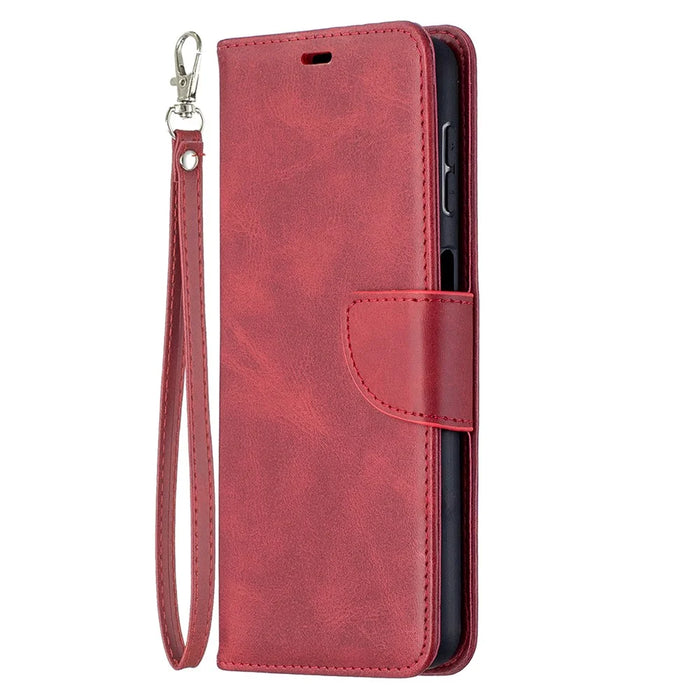 PU Leather Wallet Stylish Smartphone Case for Galaxy A32 5G / M32 5G - Red - 7