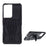 Plastic + TPU + Metal Hybrid Protector for Samsung Galaxy S21 Ultra 5G Case with Kickstand - Black - 1