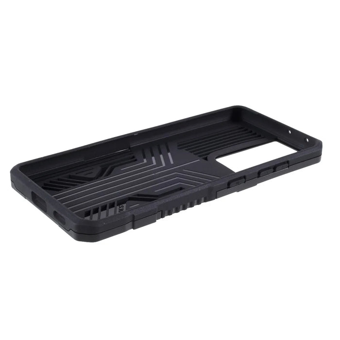 Plastic + TPU + Metal Hybrid Protector for Samsung Galaxy S21 Ultra 5G Case with Kickstand - Black - 6