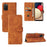 Wallet Stand Design Skin-feeling Wallet Leather Phone Case for Samsung Galaxy A02s (166.5mm) - Brown - 2