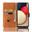 Wallet Stand Design Skin-feeling Wallet Leather Phone Case for Samsung Galaxy A02s (166.5mm) - Brown - 3