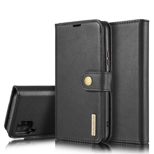 DG.MING For Samsung Galaxy A42 5G Wallet Anti-scratch Split Leather Cover Detachable 2-in-1 PC Back Case - Black - 1