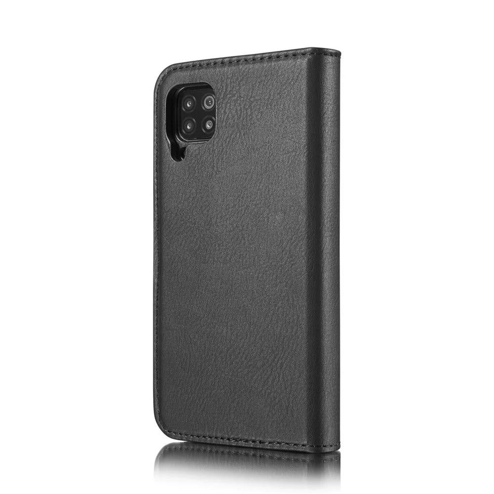 DG.MING For Samsung Galaxy A42 5G Wallet Anti-scratch Split Leather Cover Detachable 2-in-1 PC Back Case - Black - 4