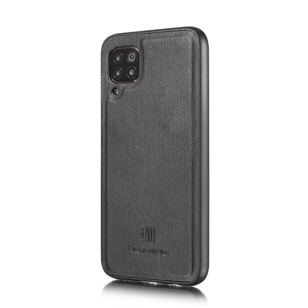 DG.MING For Samsung Galaxy A42 5G Wallet Anti-scratch Split Leather Cover Detachable 2-in-1 PC Back Case - Black - 5