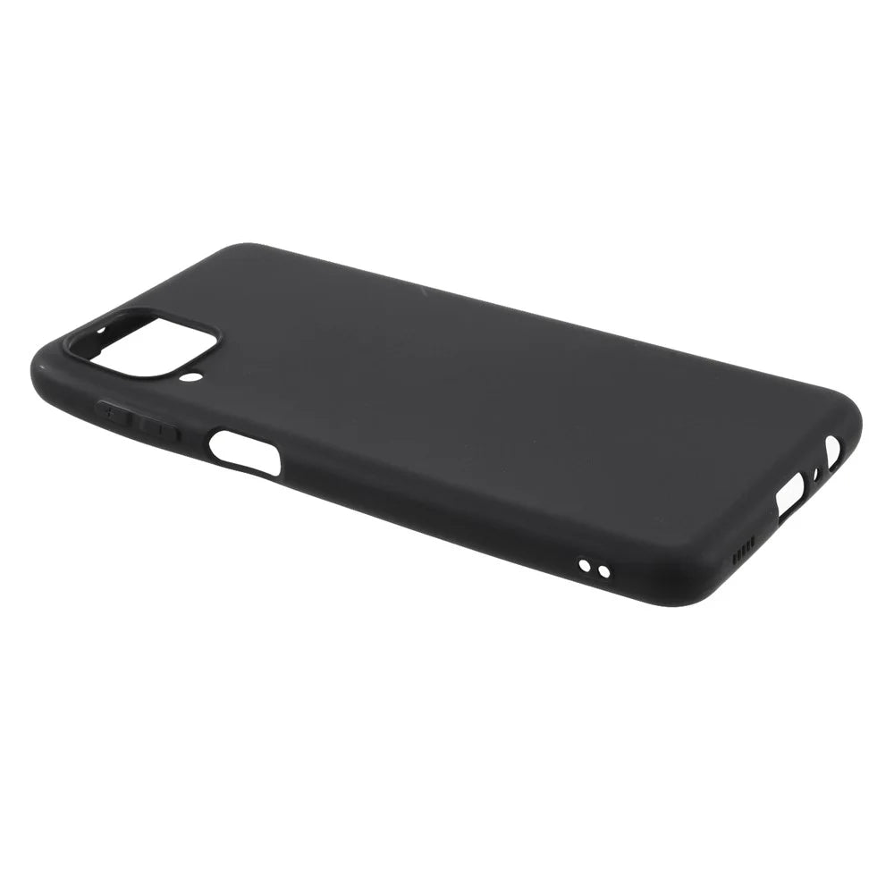 For Samsung Galaxy A12 Thin Matte TPU Phone Case Finish Profile Soft Back Protective Cover - Black - 4