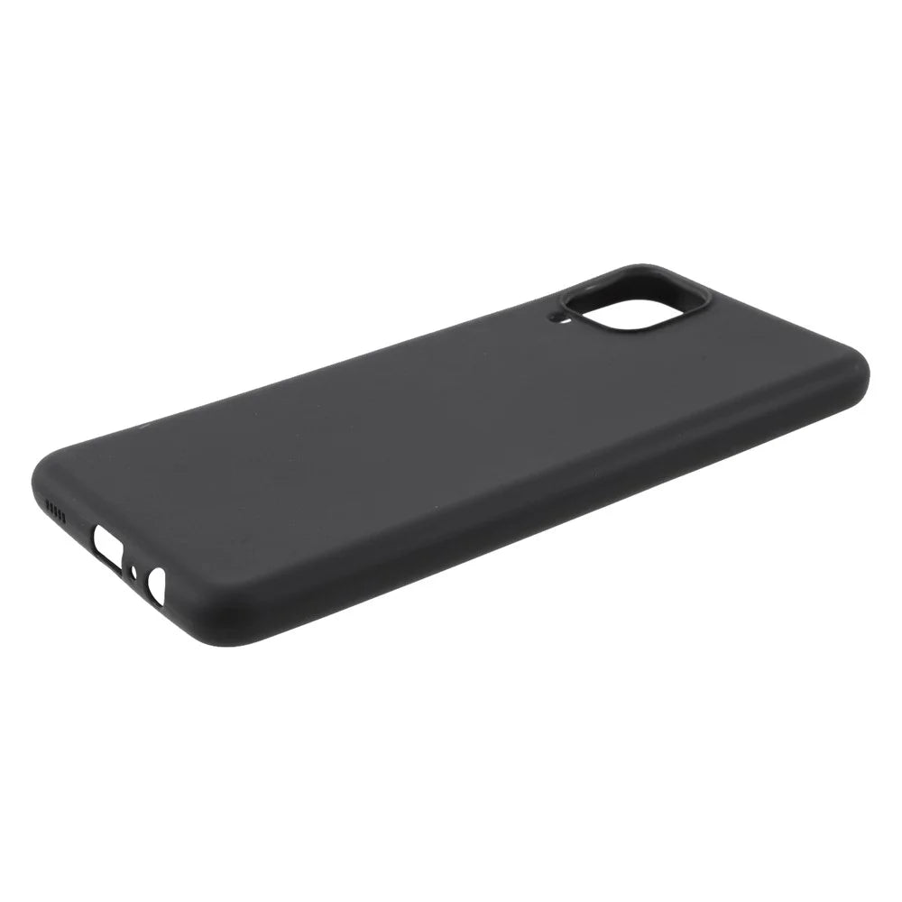 For Samsung Galaxy A12 Thin Matte TPU Phone Case Finish Profile Soft Back Protective Cover - Black - 5