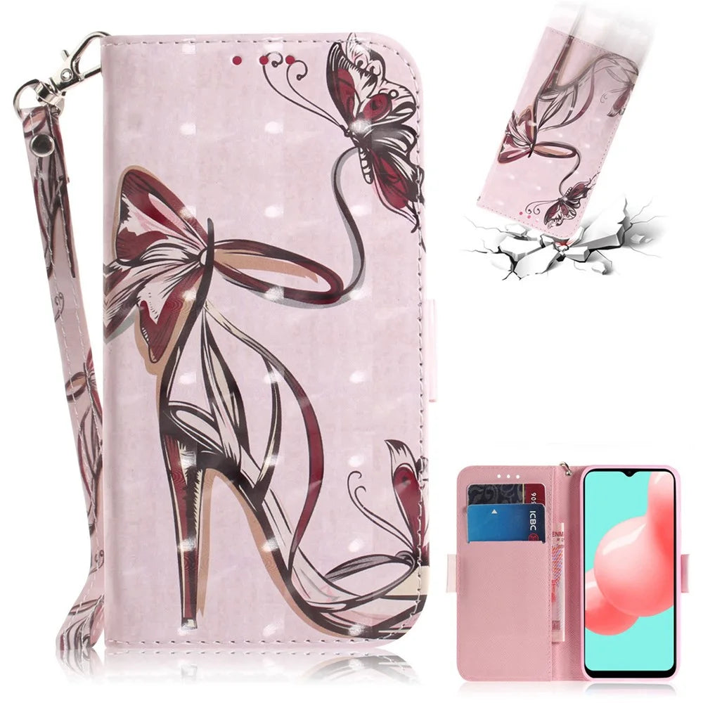 Magnetic Flip Pattern Printing Wallet PU Leather Shell for Galaxy A32 5G / M32 5G - Butterflies - 1