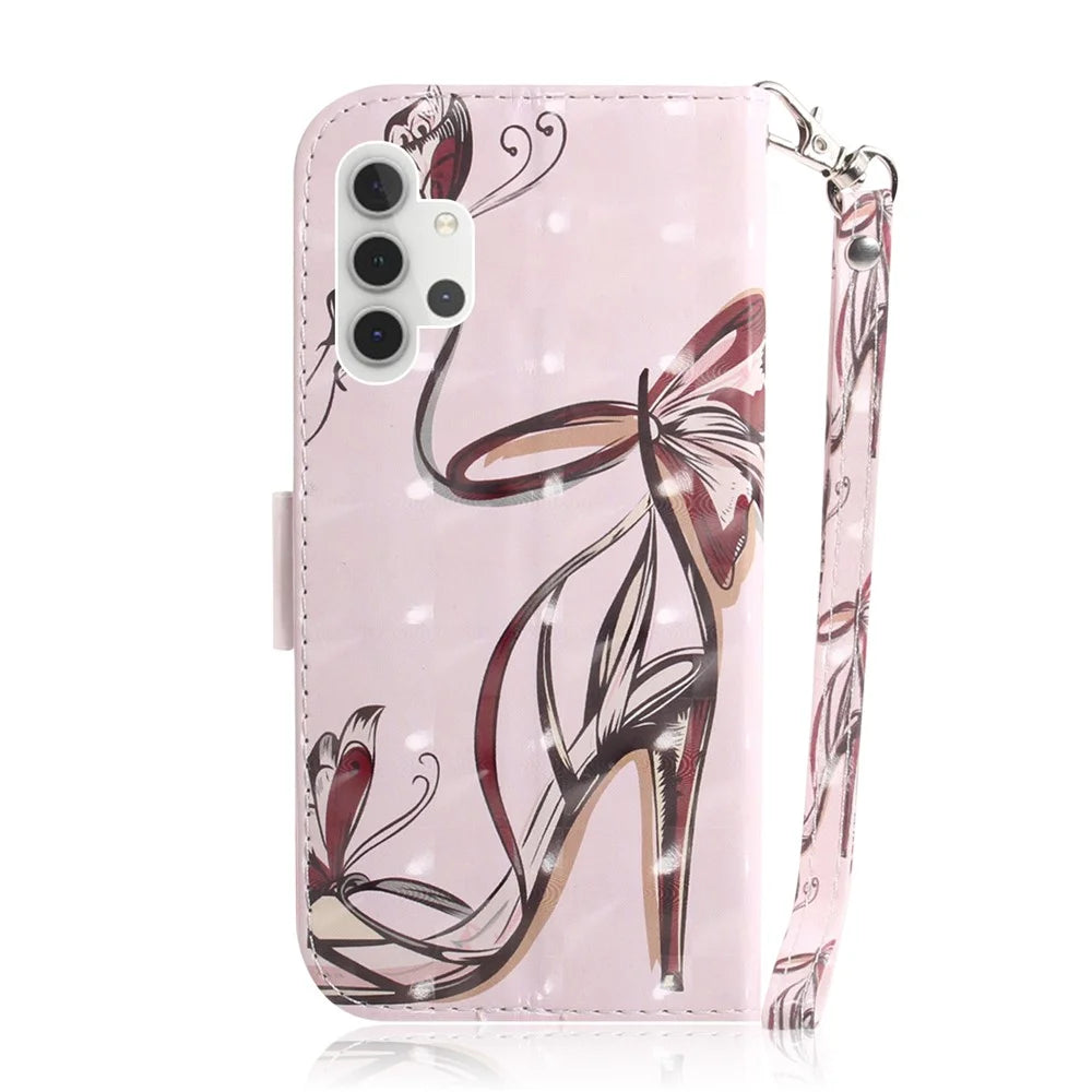 Magnetic Flip Pattern Printing Wallet PU Leather Shell for Galaxy A32 5G / M32 5G - Butterflies - 3