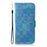 Flower Pattern Leather Stand Wallet Cover Case for Samsung Galaxy A12 - Blue - 2