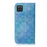 Flower Pattern Leather Stand Wallet Cover Case for Samsung Galaxy A12 - Blue - 3