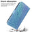 Flower Pattern Leather Stand Wallet Cover Case for Samsung Galaxy A12 - Blue - 5