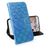 Flower Pattern Leather Stand Wallet Cover Case for Samsung Galaxy A12 - Blue - 7