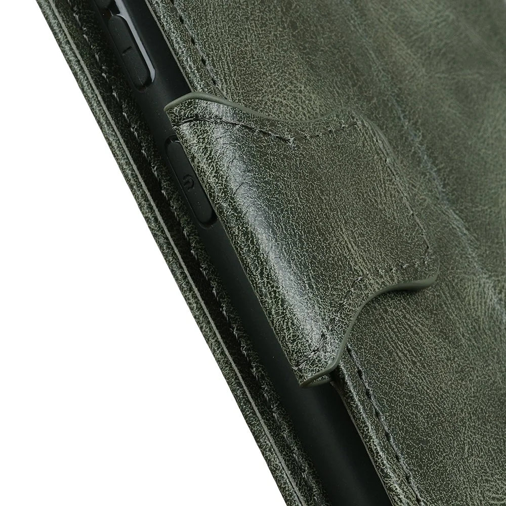 Crazy Horse PU Leather Wallet Stand Protector Cover for Samsung Galaxy A52 4G/5G / A52s 5G - Green - 5