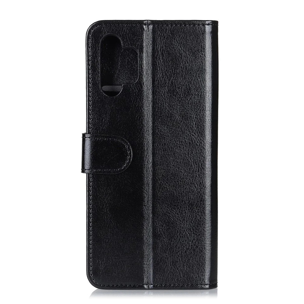 Crazy Horse Wallet Stand Leather Phone Protective Case for Samsung Galaxy A32 5G/M32 5G - Black - 5