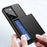Scratch-proof Slide Card Holder PC + TPU Hybrid Back Smartphone Case for Samsung Galaxy S21 Ultra 5G - Black - 6