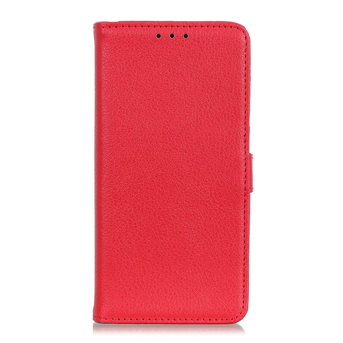 Litchi Skin PU Leather Drop Resistant Wallet Case Protector Protective Shell for Samsung Galaxy A52 4G/5G / A52s 5G - Red - 5
