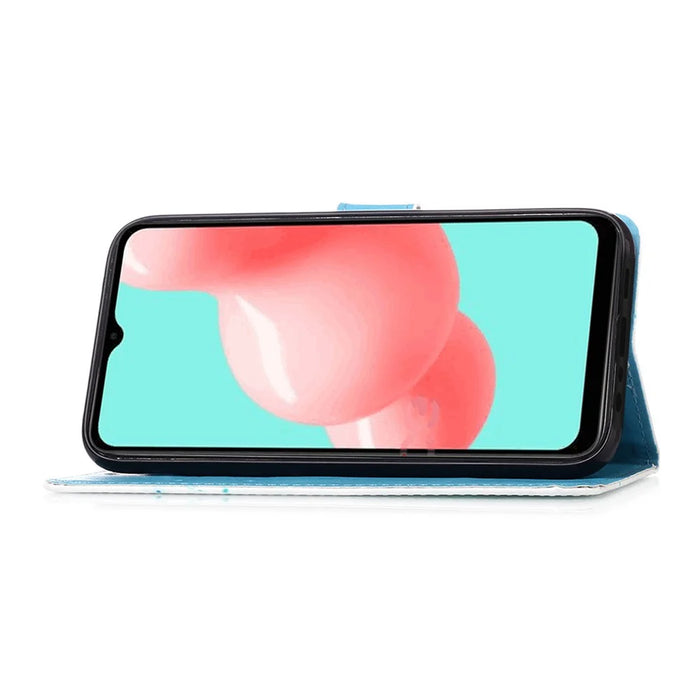 Pattern Printing Textured Wallet Stand Leather Case for Samsung Galaxy A32 5G/M32 5G - Flower Pattern - 5