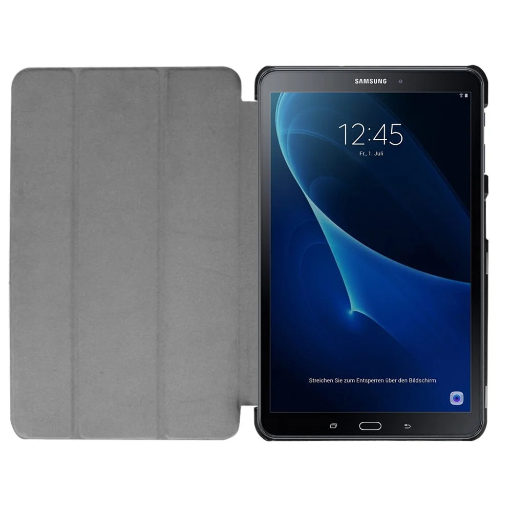 Tri-Fold Stand Leather Smart Case for Samsung Galaxy Tab A 10.1 T580 / T585 (2016) - Black - 7