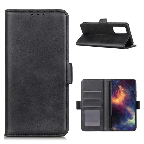 Side Magnetic Clasp Suction Leather Wallet Case for Samsung Galaxy A72 4G/5G - Black - 1