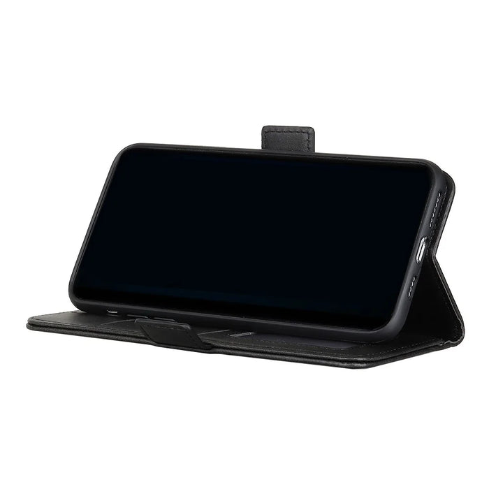 Side Magnetic Clasp Suction Leather Wallet Case for Samsung Galaxy A72 4G/5G - Black - 4
