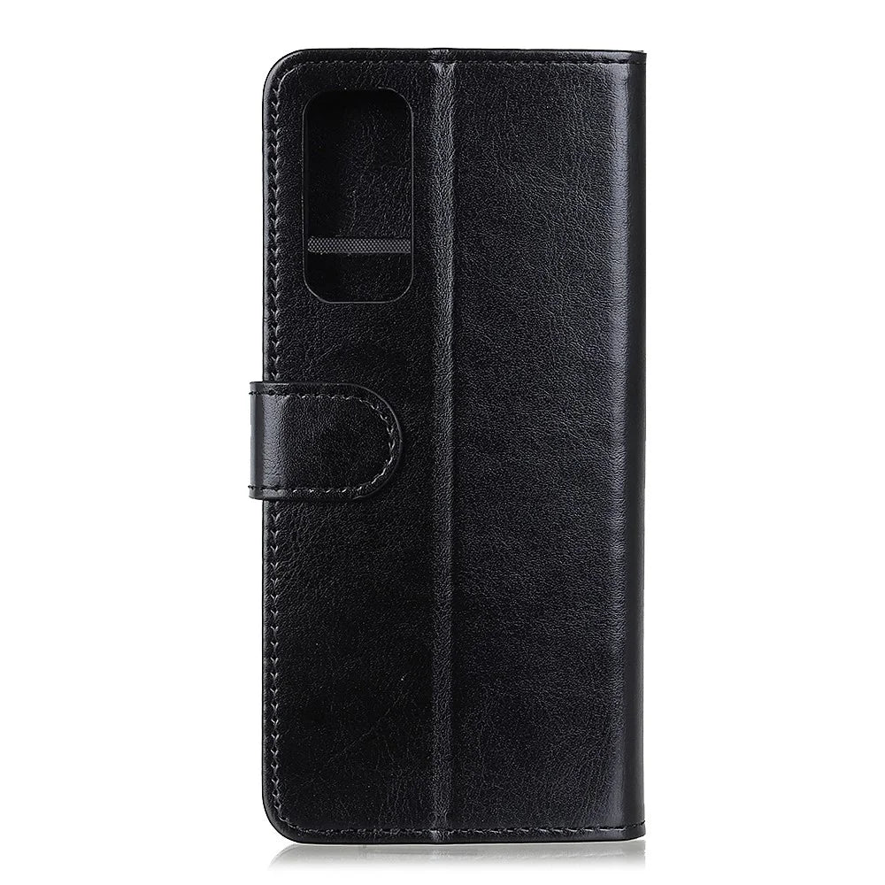 Anti-scratch Crazy Horse Texture Wallet Stand Leather Protector Phone Case Cover for Samsung Galaxy A52 4G/5G / A52s 5G - Black - 3