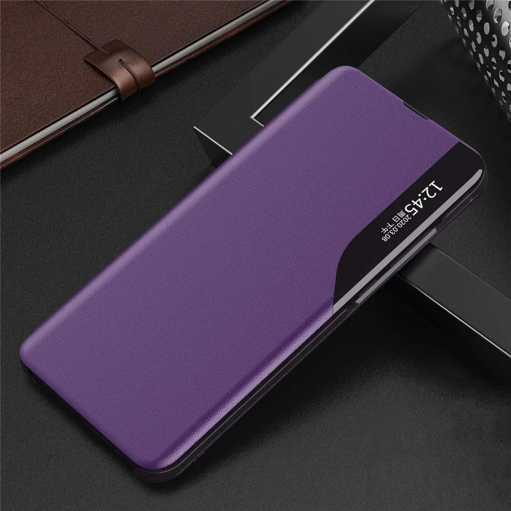 Case View Window PU Leather Stand Cover for Samsung Galaxy S21 4G / 5G - Purple - 2