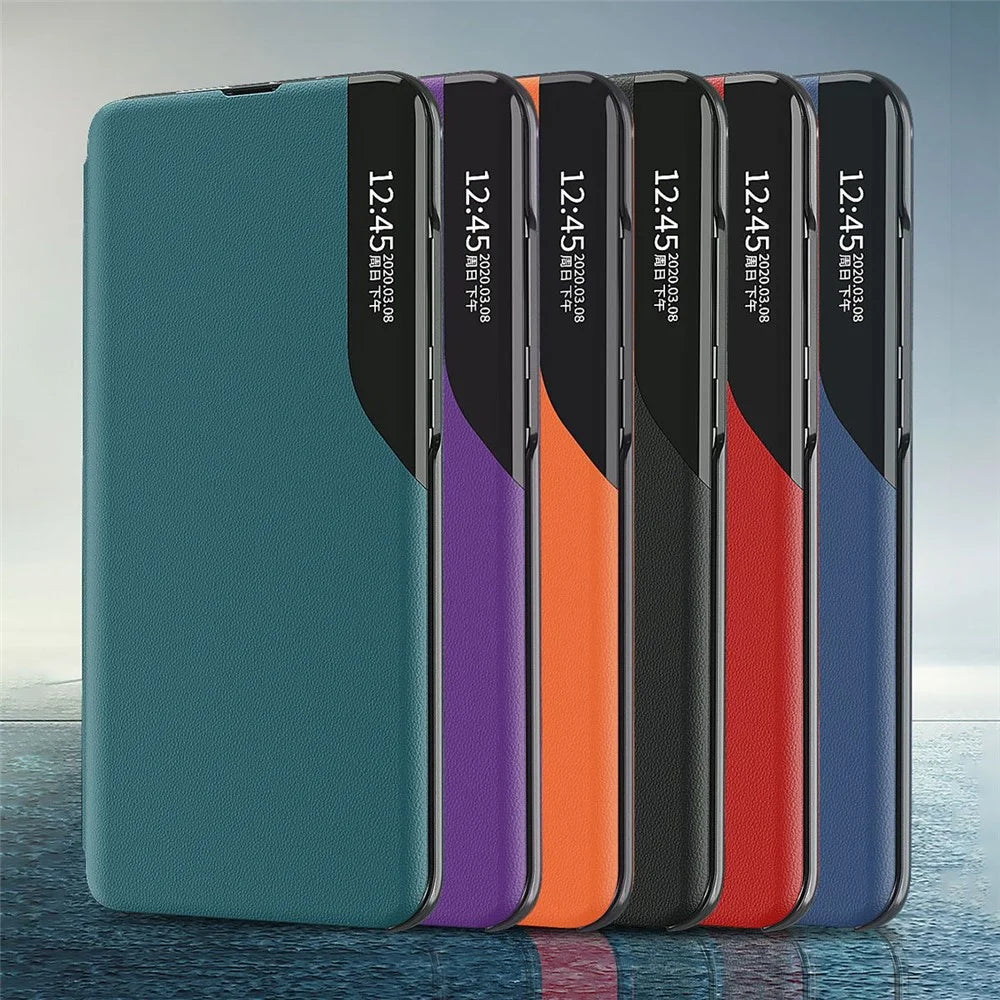 Case View Window PU Leather Stand Cover for Samsung Galaxy S21 4G / 5G - Purple - 7