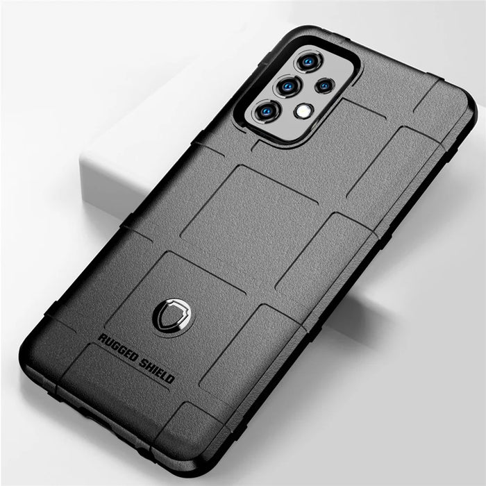 Rugged Shield Square Grid Texture Casing for Samsung Galaxy A52 4G/5G / A52s 5G TPU Phone Cover - Black - 2