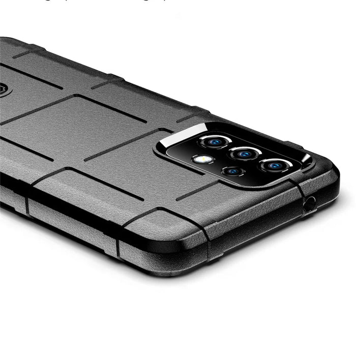 Rugged Shield Square Grid Texture Casing for Samsung Galaxy A52 4G/5G / A52s 5G TPU Phone Cover - Black - 3