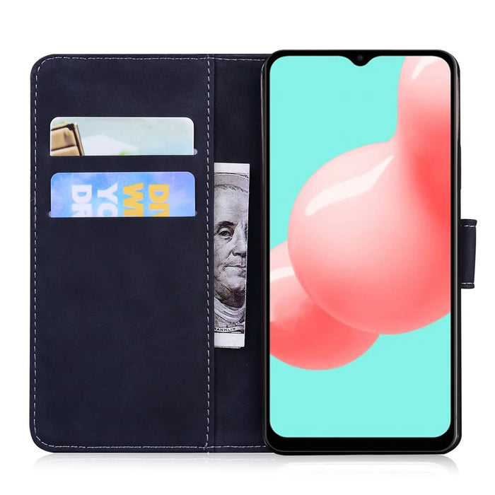 Wallet Leather Phone Stand Case for Samsung Galaxy A32 5G/M32 5G Tiger Face Imprinting Case - Black - 4