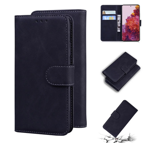 Leather Wallet Stand Phone Case for Samsung Galaxy S21 Ultra 5G - Black - 1