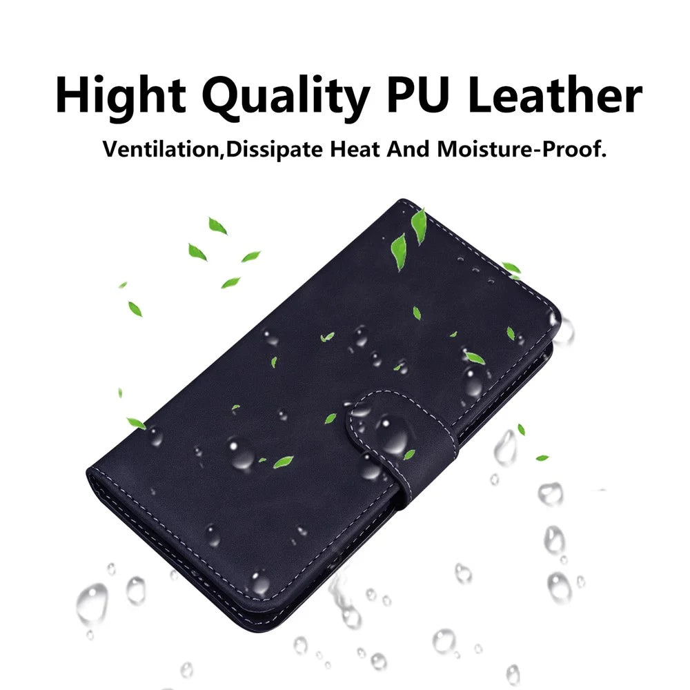 Leather Wallet Stand Phone Case for Samsung Galaxy S21 Ultra 5G - Black - 4