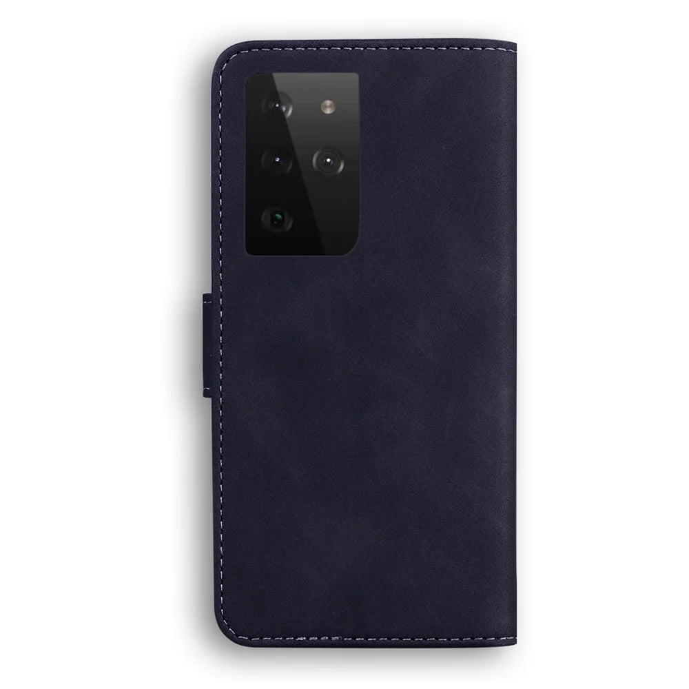 Leather Wallet Stand Phone Case for Samsung Galaxy S21 Ultra 5G - Black - 7