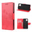 Leather Wallet Butterfly Flower Imprinting Case with Stand for Samsung Galaxy A12 - Red - 1