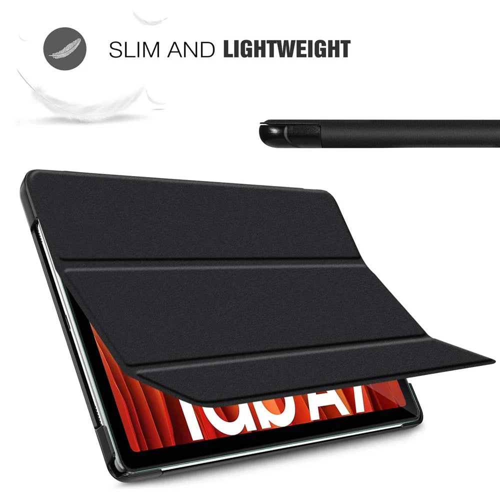 Tri-fold Stand PU Leather Tablet Case with Straight Edge Tempered Glass Film for Samsung Galaxy Tab A7 10.4 (2022) / (2020) - 6