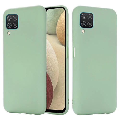 Shockproof Soft Liquid Silicone Phone Case for Samsung Galaxy A12 - Green - 1