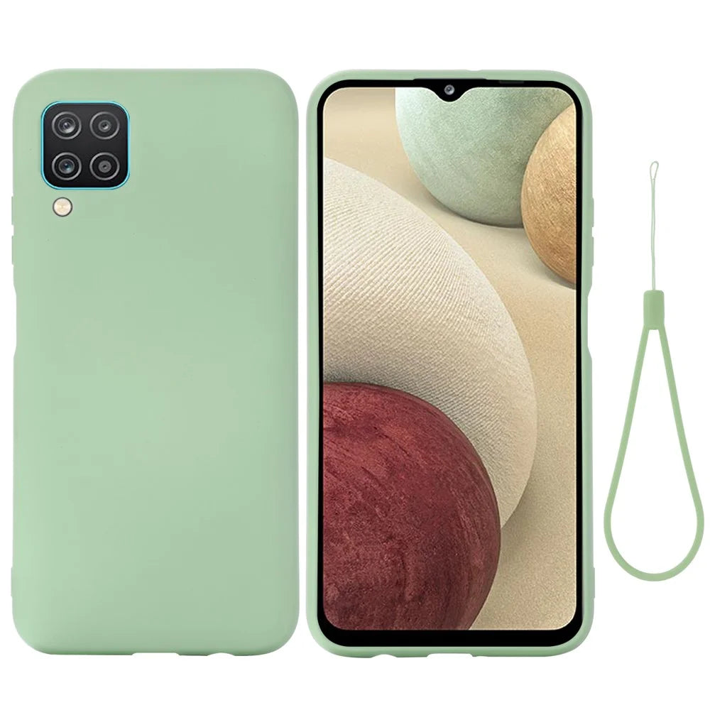 Shockproof Soft Liquid Silicone Phone Case for Samsung Galaxy A12 - Green - 2