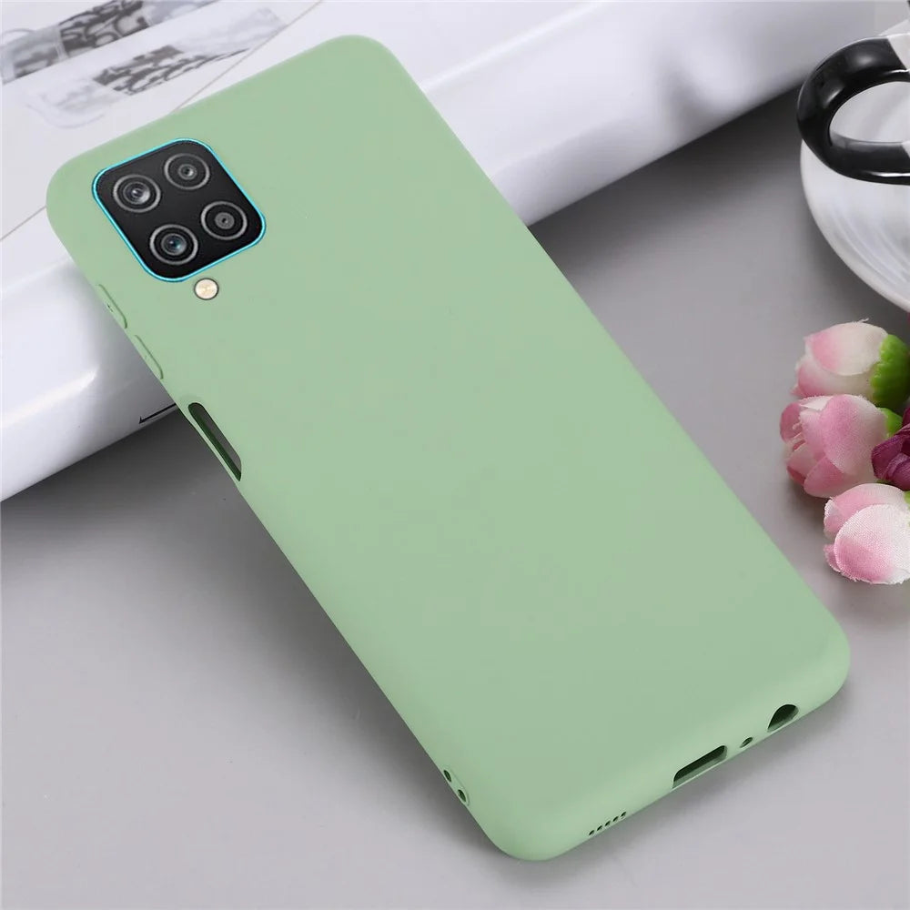 Shockproof Soft Liquid Silicone Phone Case for Samsung Galaxy A12 - Green - 6