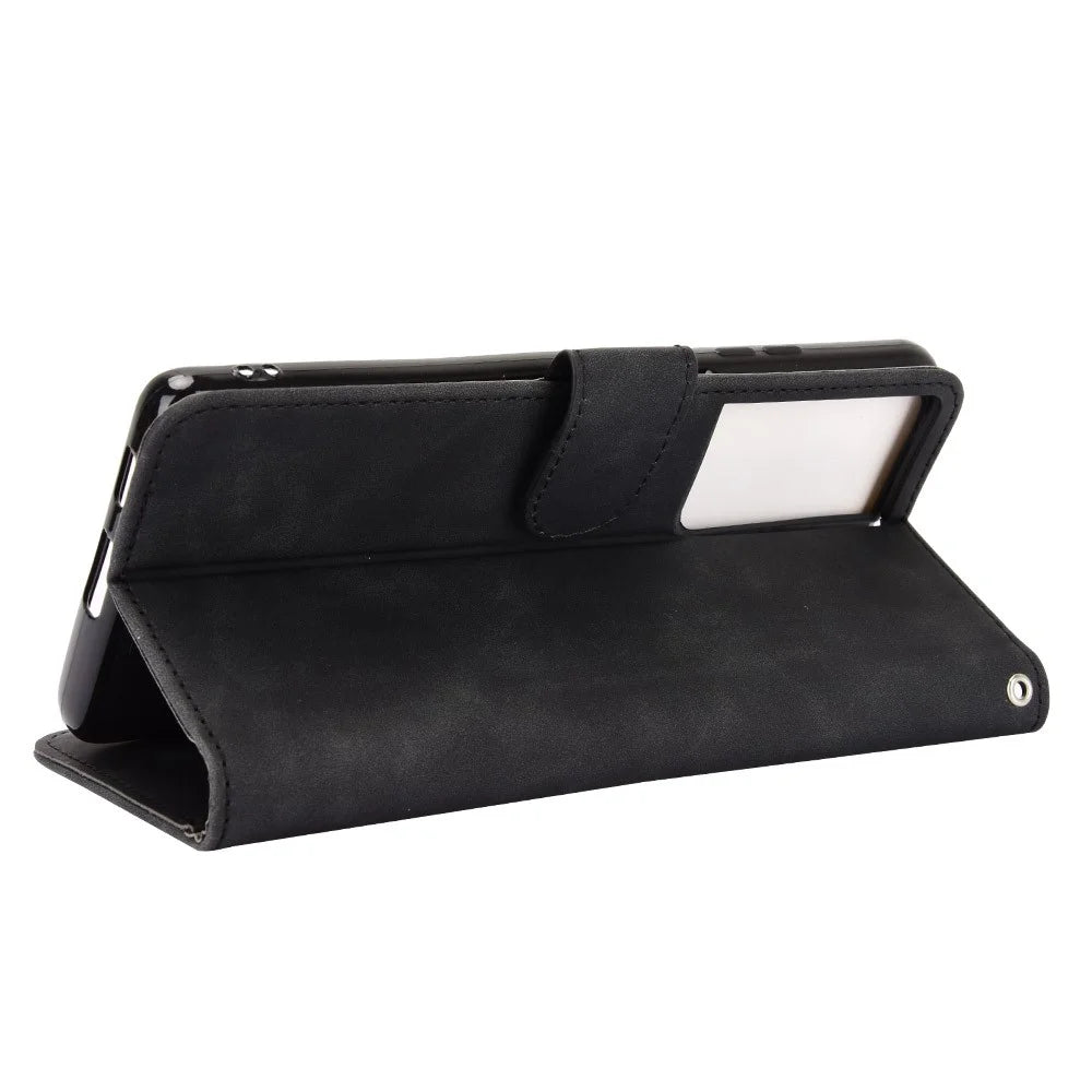 Delicate PU Leather Wallet Cell Phone Case for Samsung Galaxy S21 Ultra 5G - Black - 5