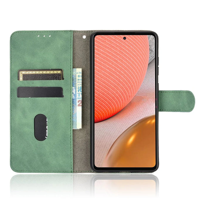 Delicate PU Leather Wallet Cell Phone Case for Samsung Galaxy A72 5G / A72 4G - Green - 4