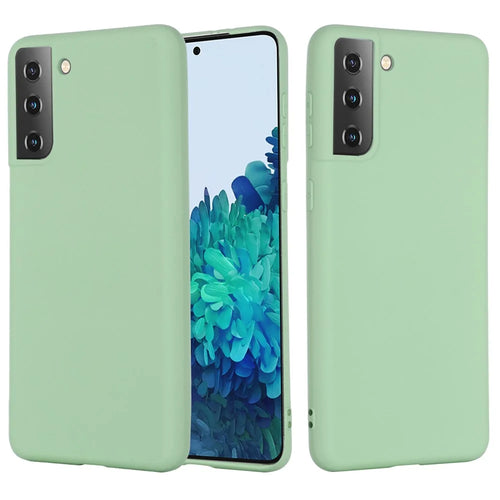 For Samsung Galaxy S21 4G/5G Shockproof Soft Liquid Silicone Phone Case Mobile Phone Covering Shell - Green - 1